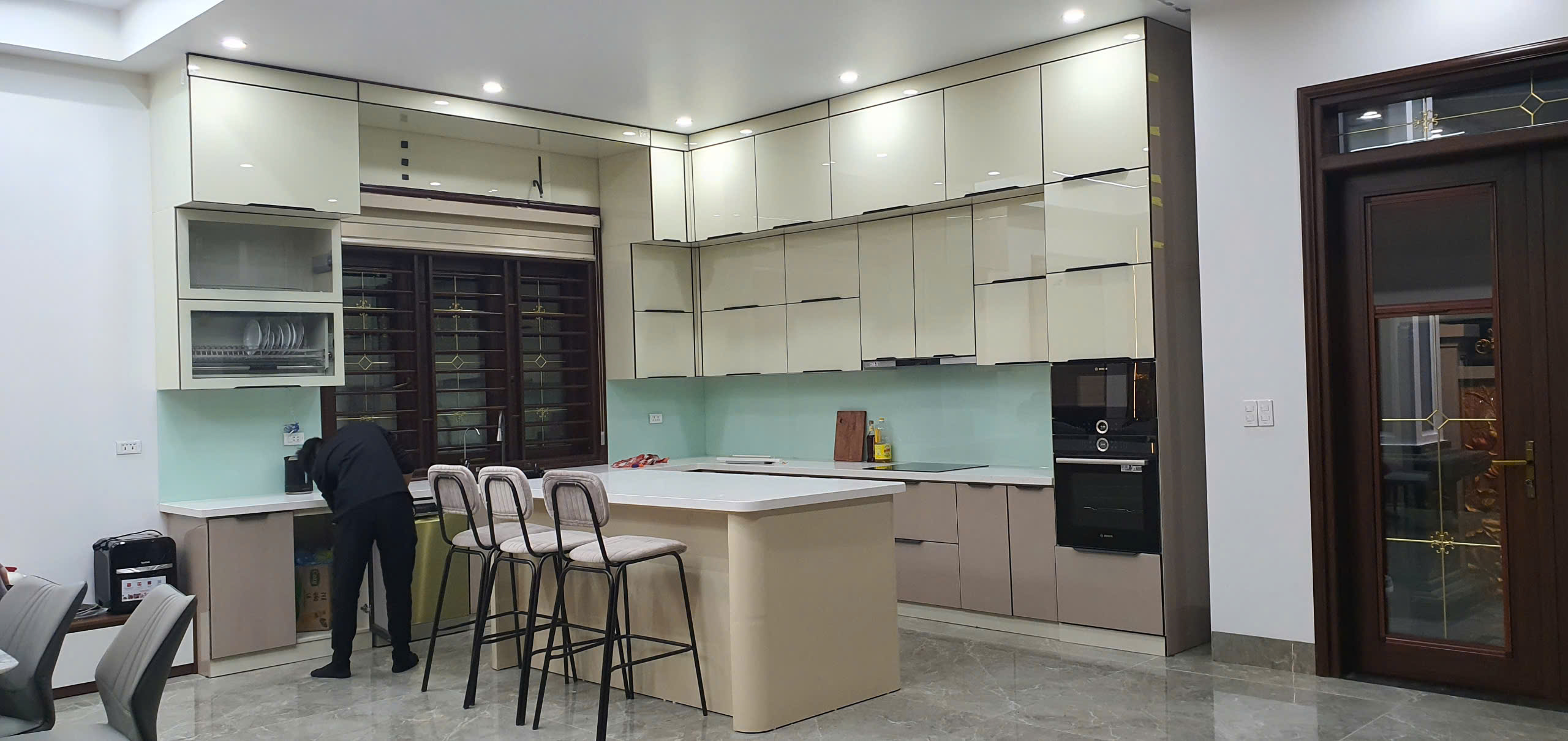  TỦ BẾP INOX CÁNH KÍNH (C.HOA - HẢI PHÒNG) 